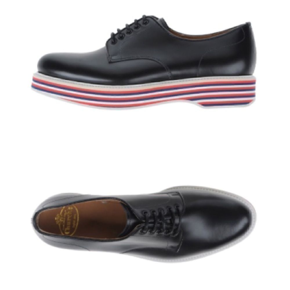 CHURCH’S ENGLISH SHOES Black Impreza Lace Up Platform Derby-38/7.5